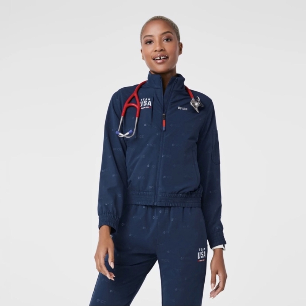 Figs Olympics MEDICAL Team USA Sydney Scrub Jacket in Large